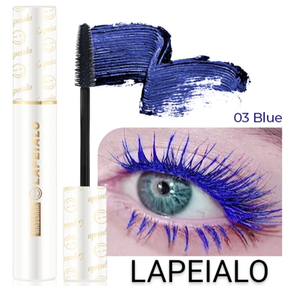 LAPEIALO Mascara Plus Primer Vibrant Blue💙Bold Color NIB